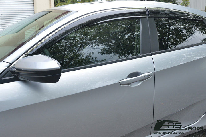 2016-Up Honda Civic Sedan Tape-On Window Visors Wind Deflectors Rain Guards Tape-On EOS Visors 